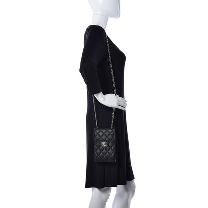Chanel Caviar Quilted Classic Phone Holder Black 2 of 10