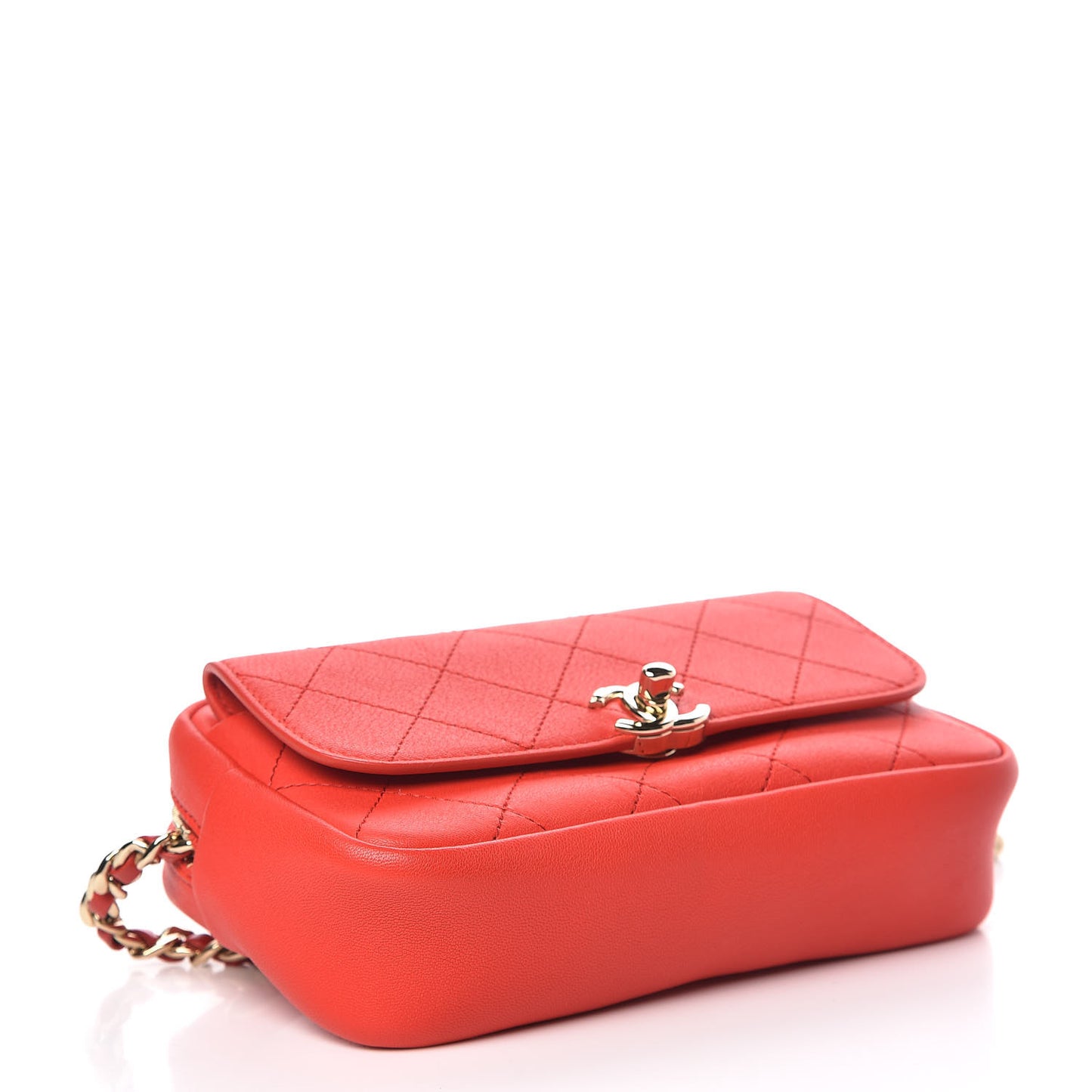 Goatksin Quilted Casual Trip Waist Belt Bag Red