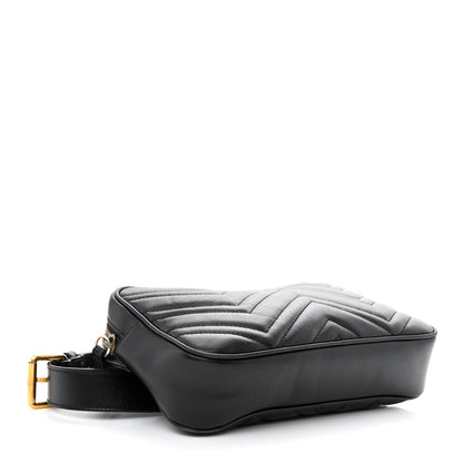 Gucci Calfskin Matelasse Mens GG Marmont Belt Bag 80 32 Black 4 of 12