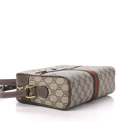 Gucci GG Supreme Monogram Web Small Ophidia Shoulder Bag Brown 9 of 11
