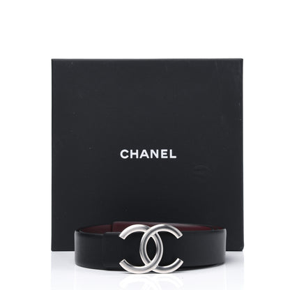 Chanel Calfskin CC Reversible Belt 85 34 Black Burgundy 5 of 5