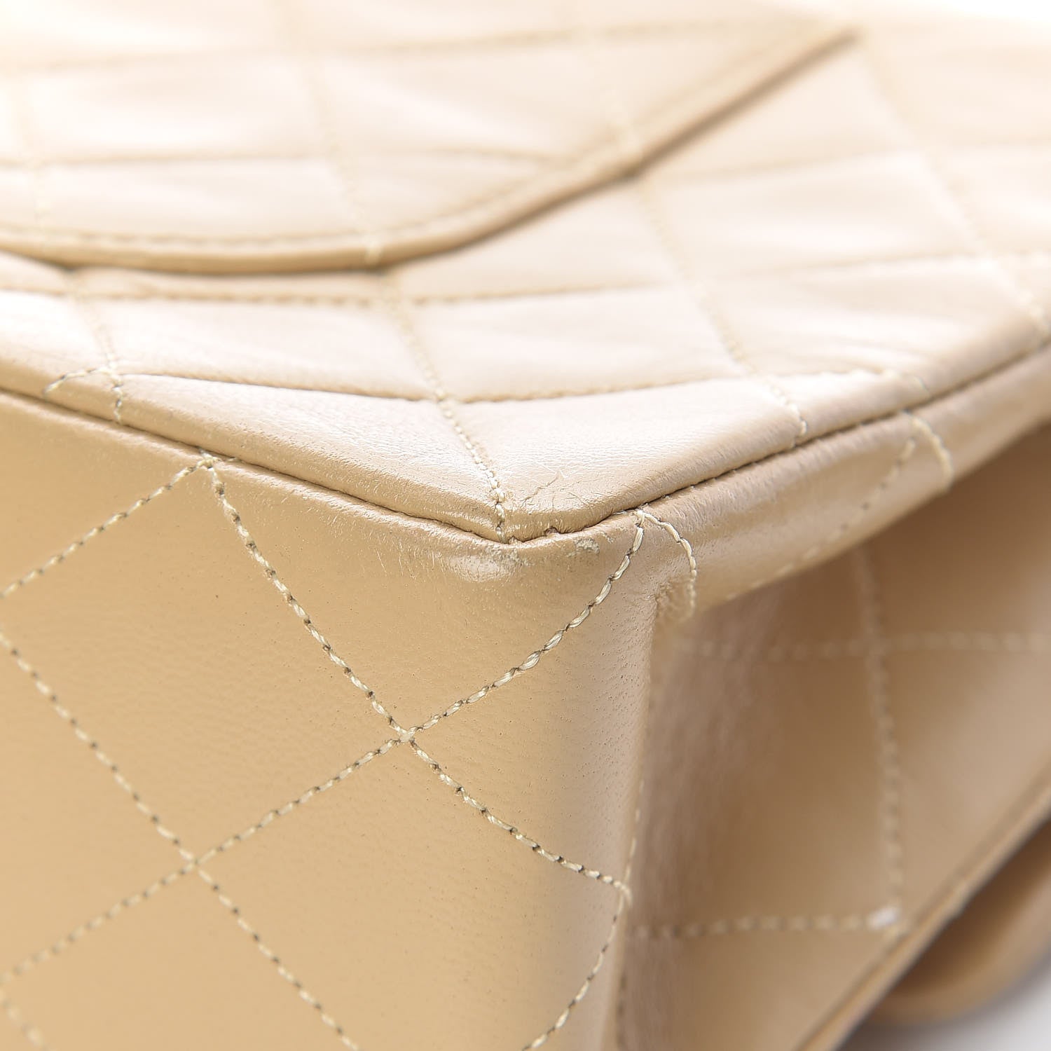 Chanel Lambskin Quilted Medium Double Flap Beige 12 of 23