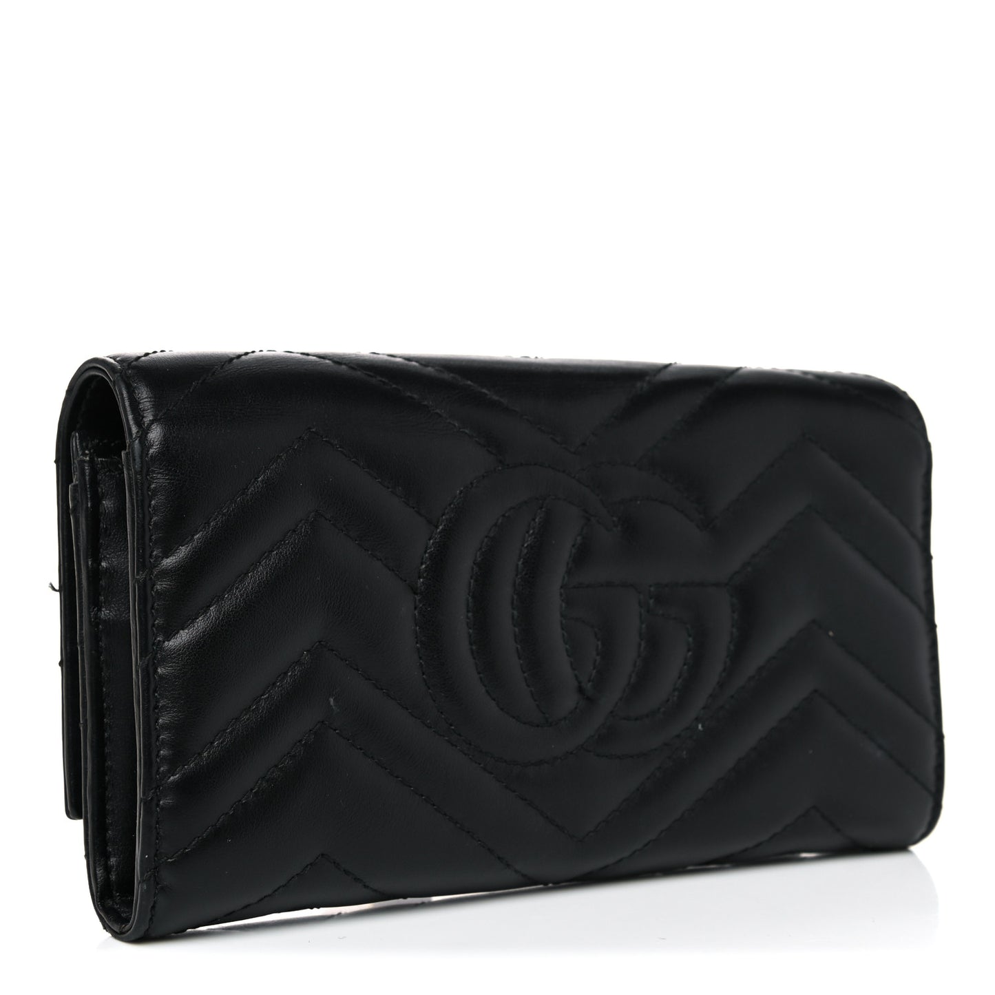 Calfskin Matelasse GG Marmont Continental Wallet Black