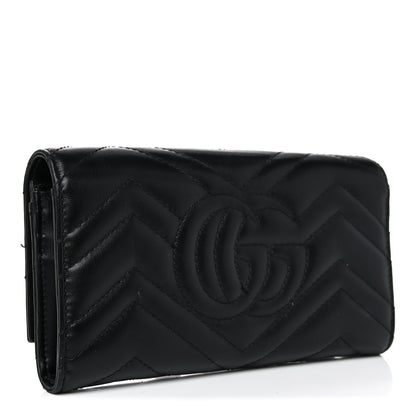 Gucci Calfskin Matelasse GG Marmont Continental Wallet Black 3 of 20