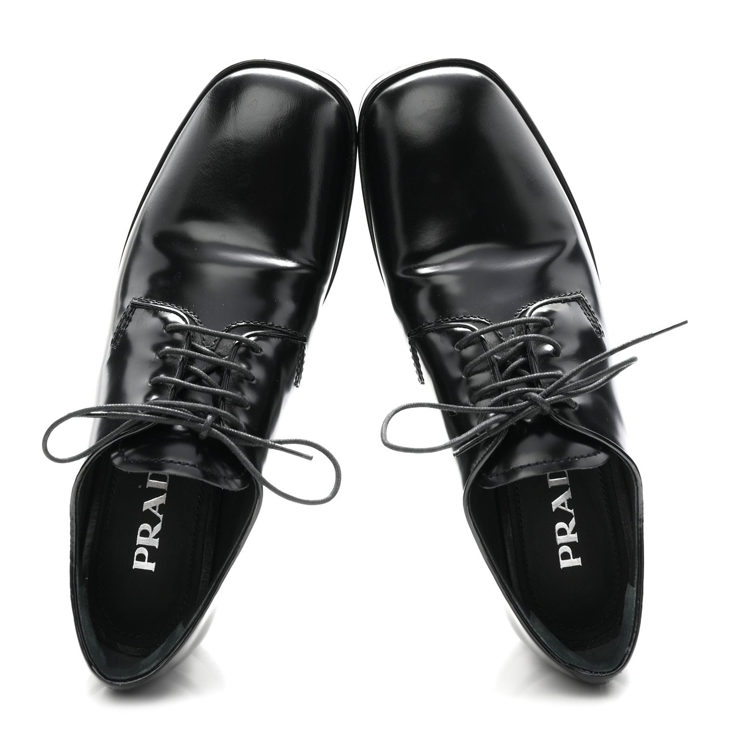 Spazzolato Lace Up Derby Platform Loafers 37 Black