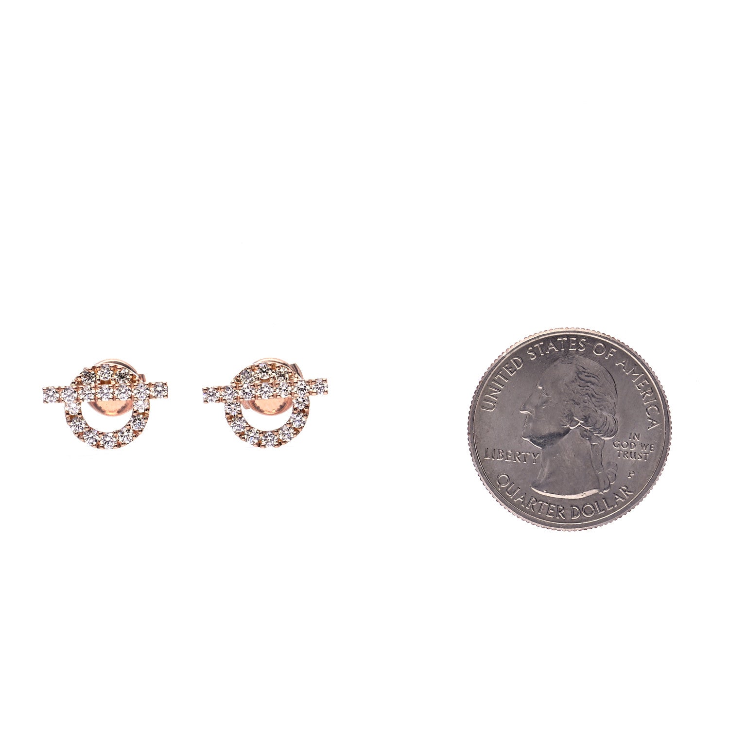 Hermes 18K Rose Gold Diamond Finesse Earrings 2 of 6