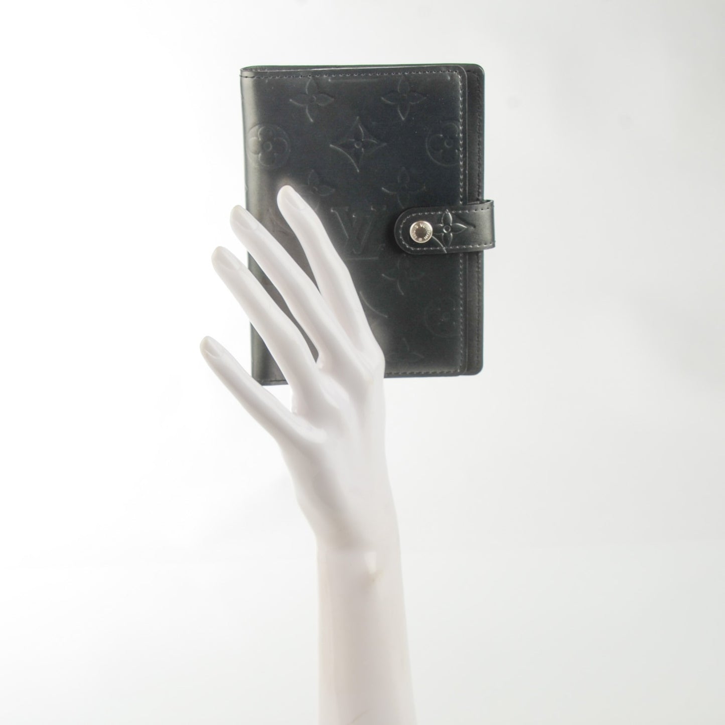 Monogram Mat Small Ring Agenda Cover Black