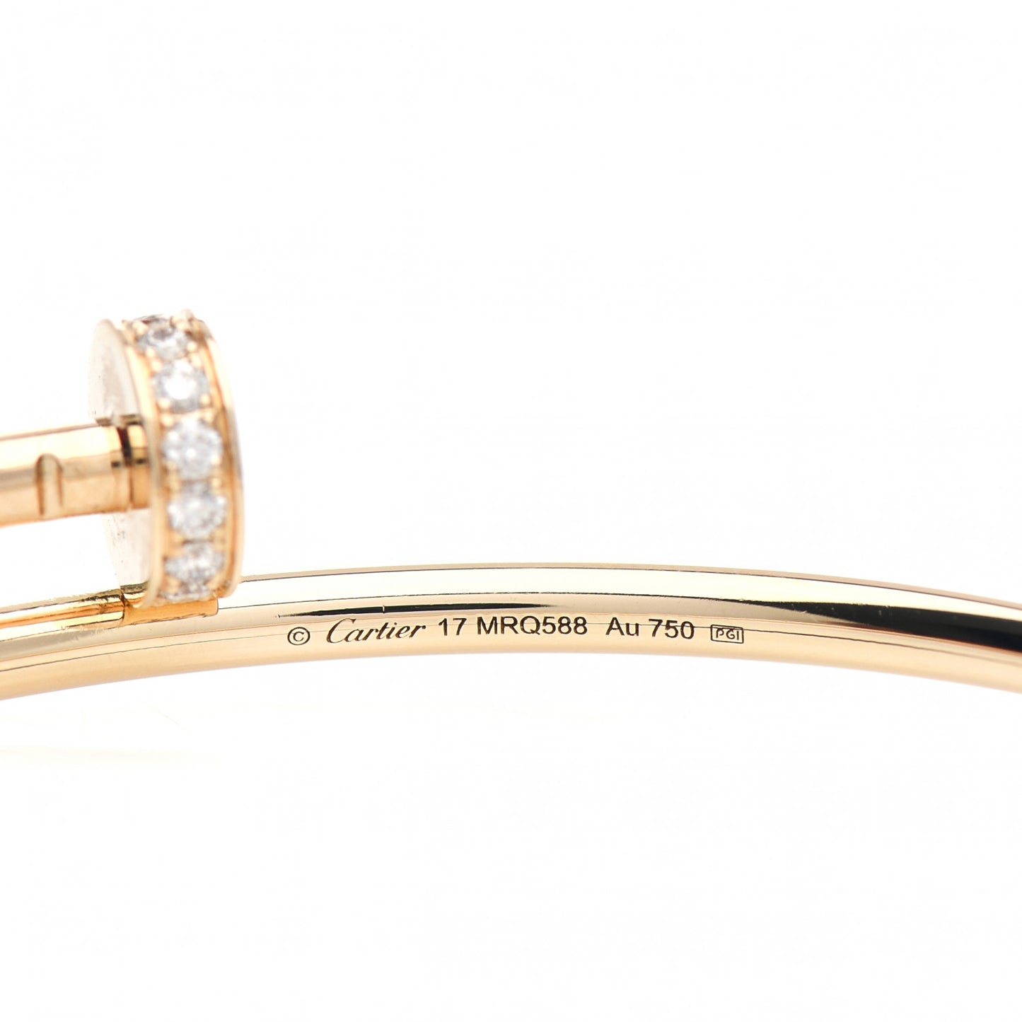 18K Yellow Gold Diamond Small Juste Un Clou Bracelet 17