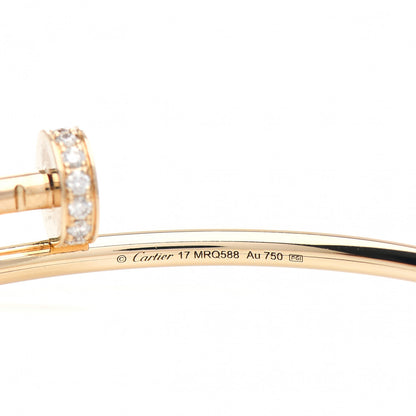 Cartier 18K Yellow Gold Diamond Small Juste Un Clou Bracelet 17 4 of 5