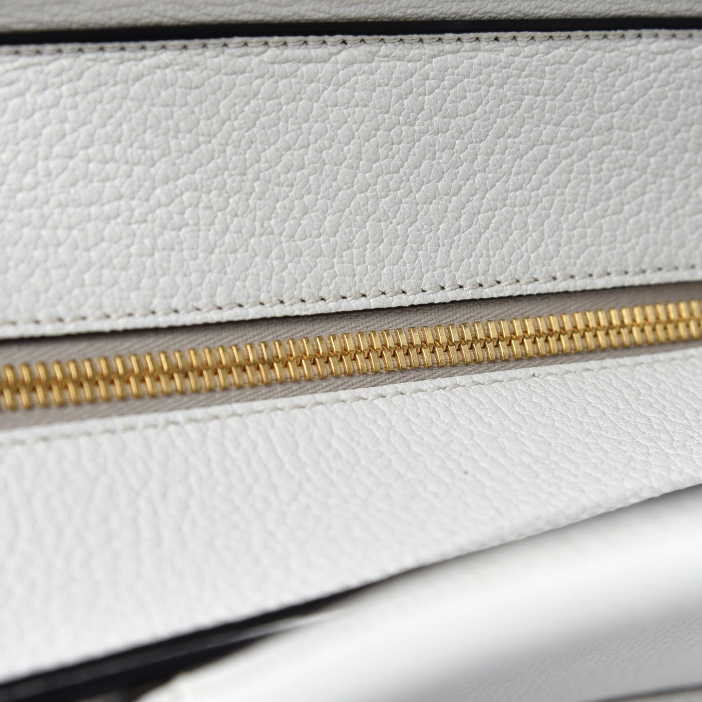 Goatskin Madras Zip Tote White