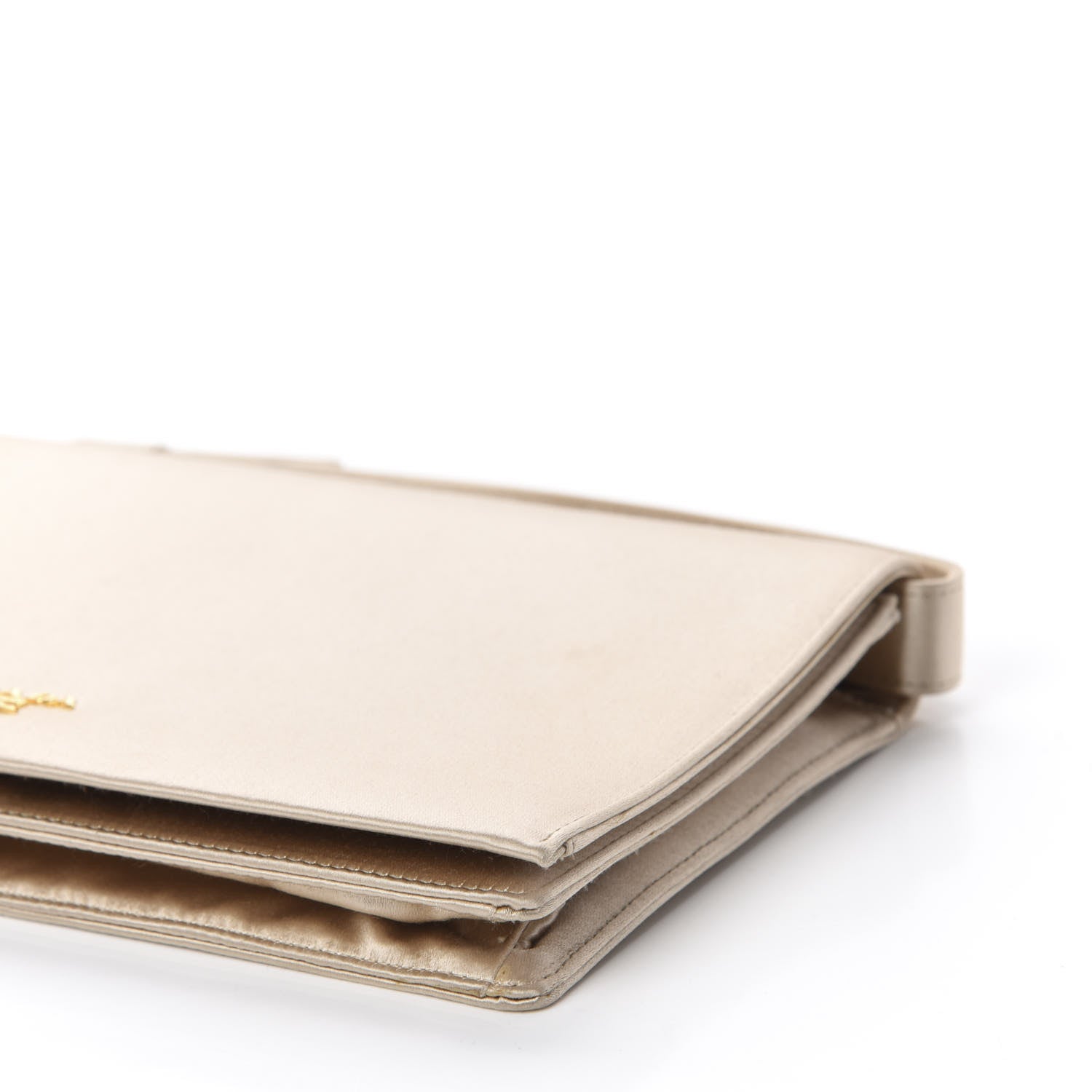 Prada Satin Flap Clutch Bag Sabbia 7 of 9