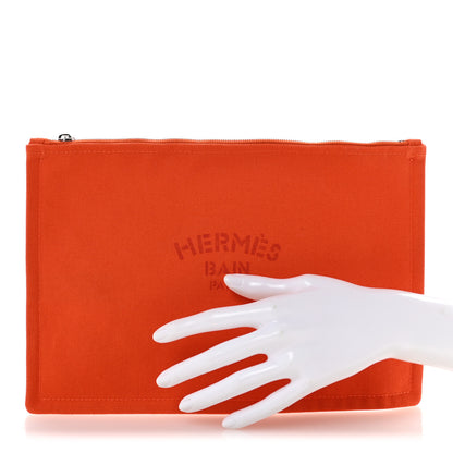 Hermes Toile Flat Yachting Pouch Orange 2 of 7