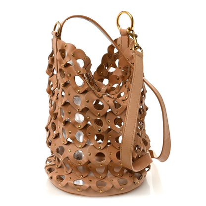 Saint Laurent Vegetable Tanned Calfskin Studded Seau Coeur Bucket Bag Vintage Brown 3 of 10
