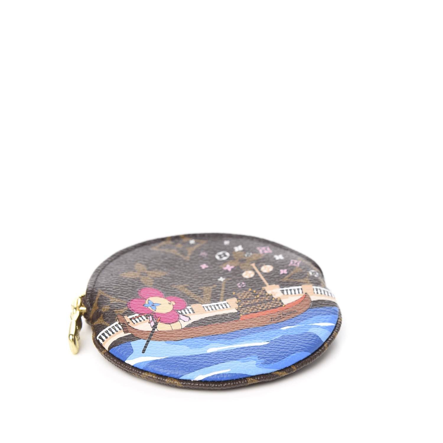 Louis Vuitton Monogram 2019 Christmas Animation Round Coin Purse Blue 3 of 7