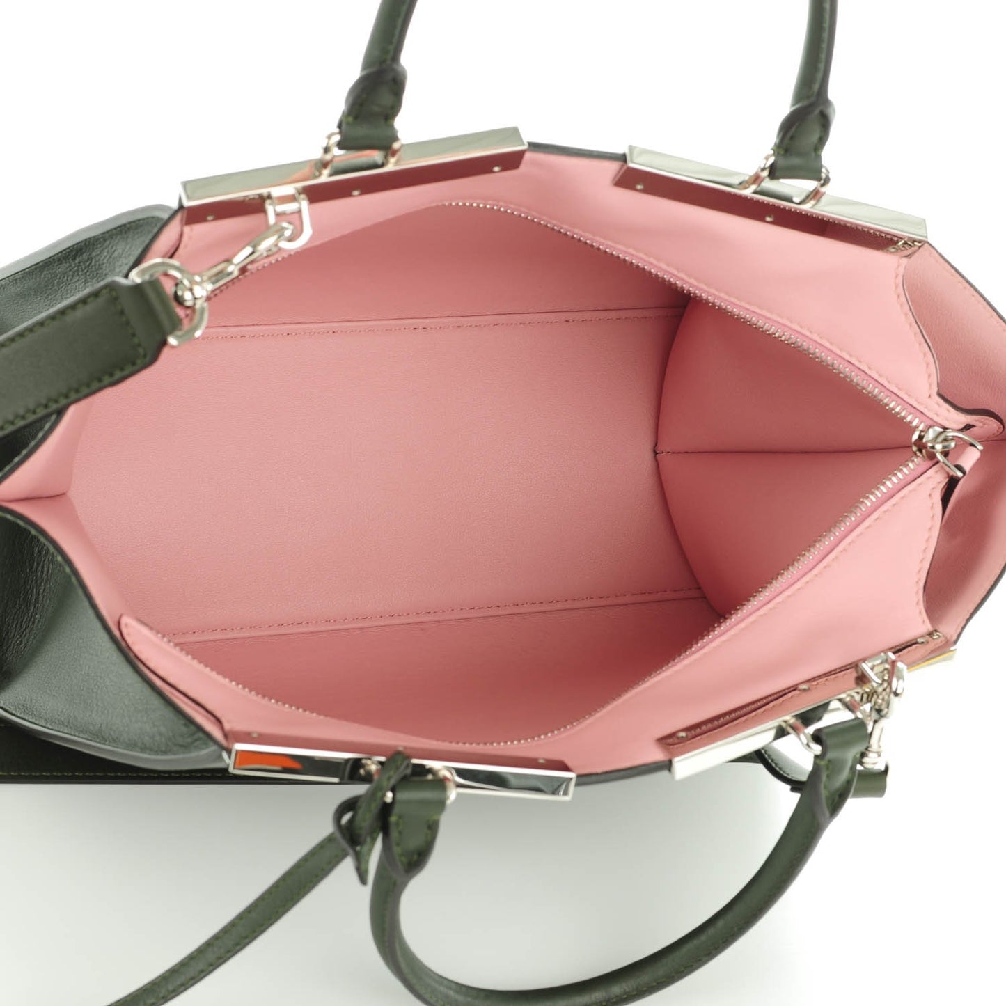 Vitello Dolce Marmol Shiny Nappa Petite 3Jours Tote Verde Prato