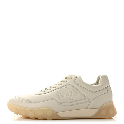 Chanel Calfskin Womens CC Sneakers 39 Ivory 1 of 8