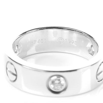 Cartier 18K White Gold 3 Diamond 5.5mm LOVE Ring 50 5.25 4 of 5