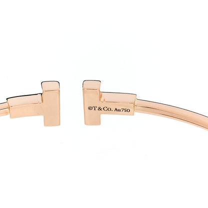 Tiffany 18K Rose Gold Narrow T Wire Bracelet 3 of 4
