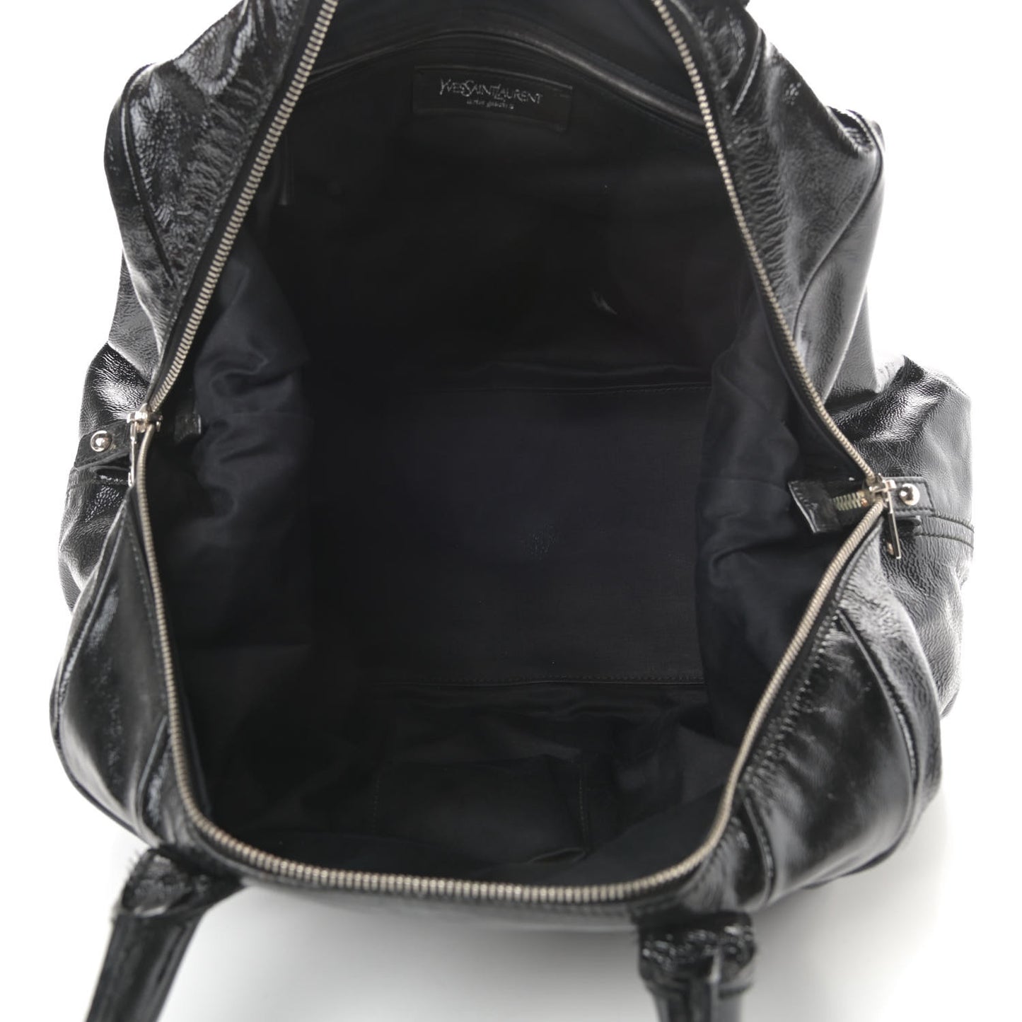 Textured Patent Medium Easy Y Bag Black