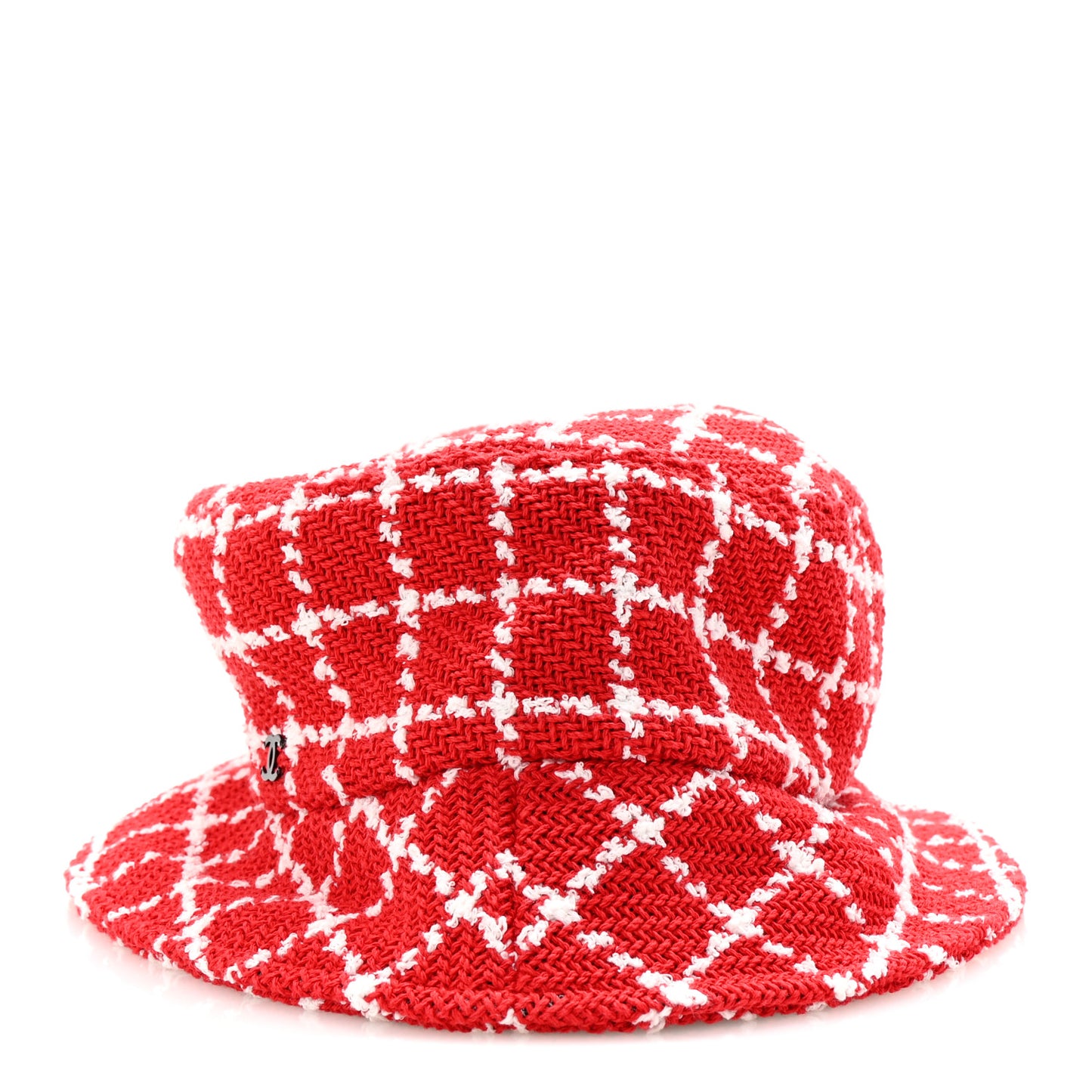 Cotton Tweed CC Bucket Hat L Red White