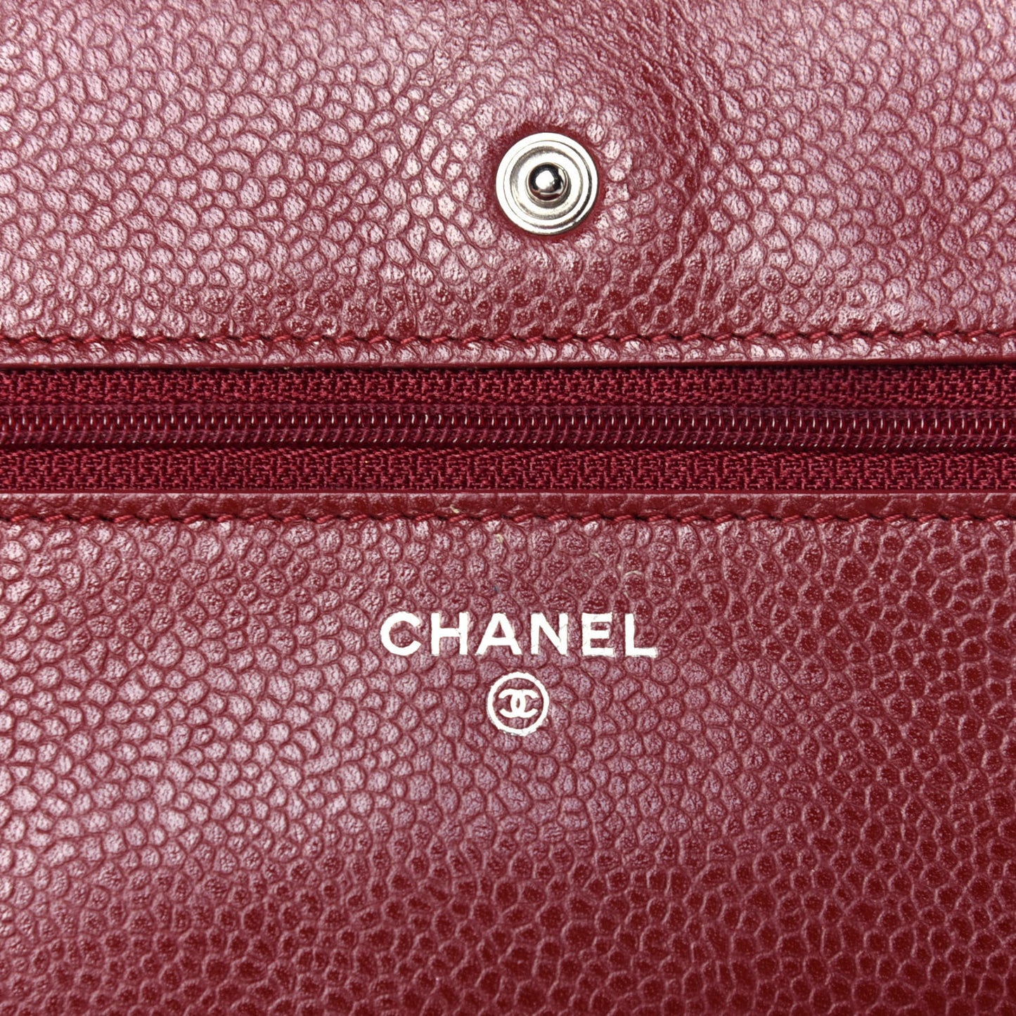 Caviar Quilted Wallet On Chain WOC Dark Red