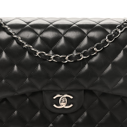 Chanel Lambskin Quilted Jumbo Double Flap Black 8 of 10