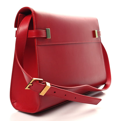 Saint Laurent Smooth Calfskin Manhattan Shoulder Bag Rouge Eros 3 of 10
