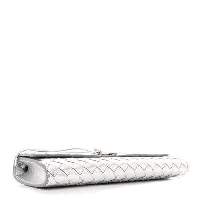 Bottega Veneta Metallic Nappa Intrecciato Long Andiamo Top Handle Silver 4 of 10