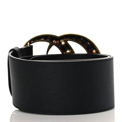 Gucci Moon Calfskin Pearl Double G 70mm Belt 95 38 Black Cream 2 of 4