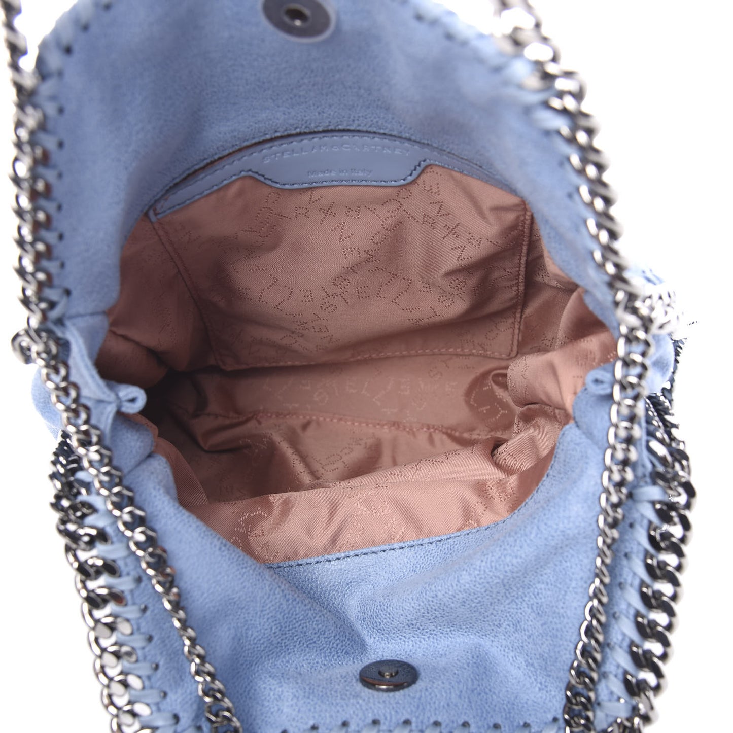 Shaggy Deer Mini Falabella Fold Over Tote Light Blue