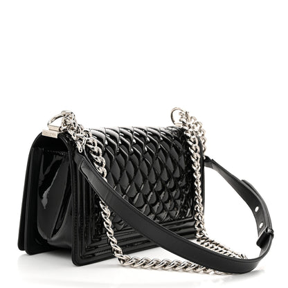 Chanel Patent Calfskin Quilted Medium Plexiglass Boy Flap Black 3 of 12