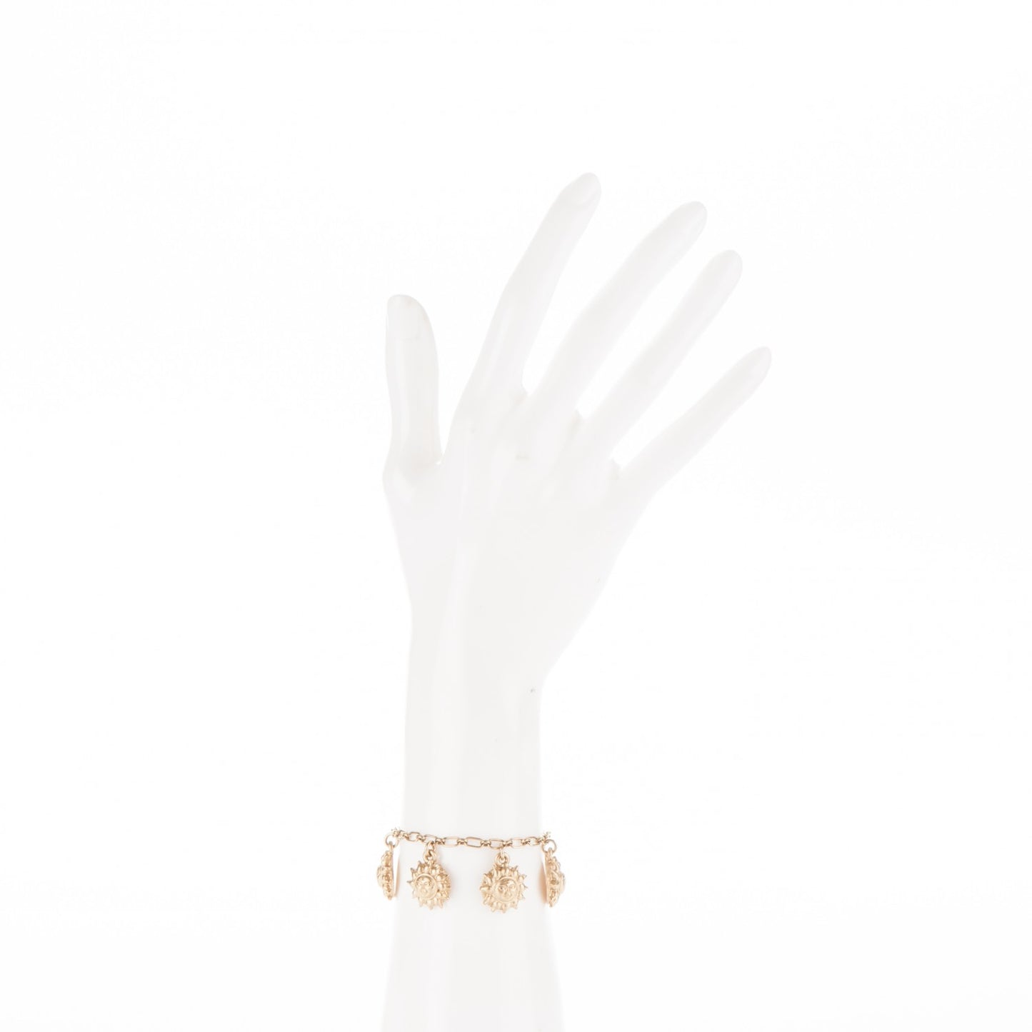 Sun Medallion Charm Bracelet Gold