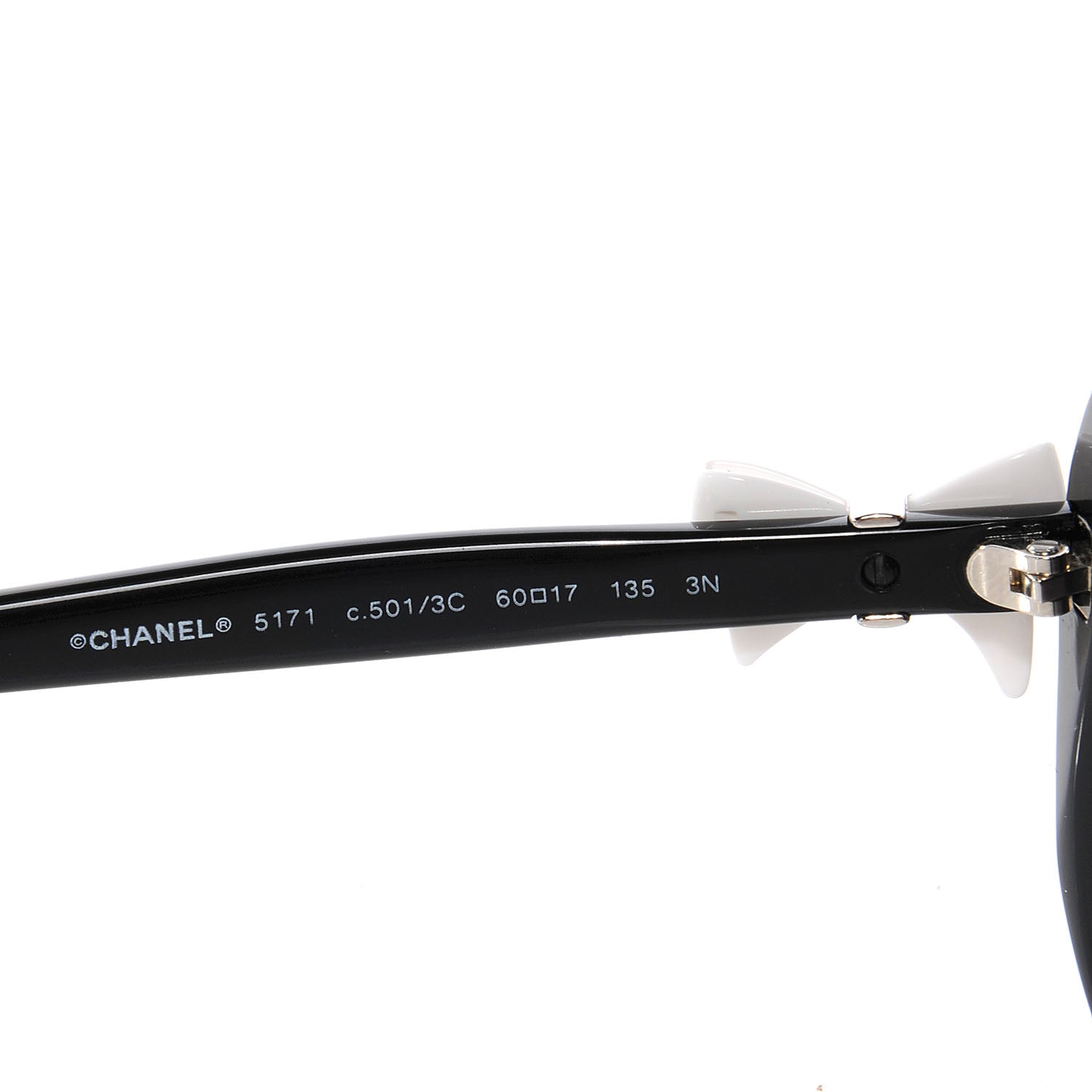 Chanel Acetate CC Bow Sunglasses 5171 Black White 4 of 5