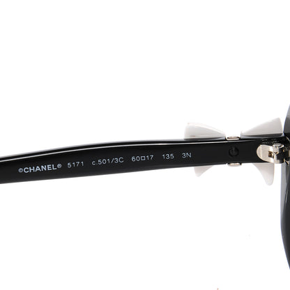 Chanel Acetate CC Bow Sunglasses 5171 Black White 4 of 5