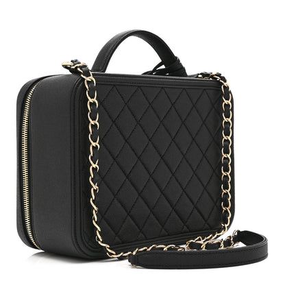 Chanel Caviar Quilted Large CC Filigree Vanity Case Black 4 of 12