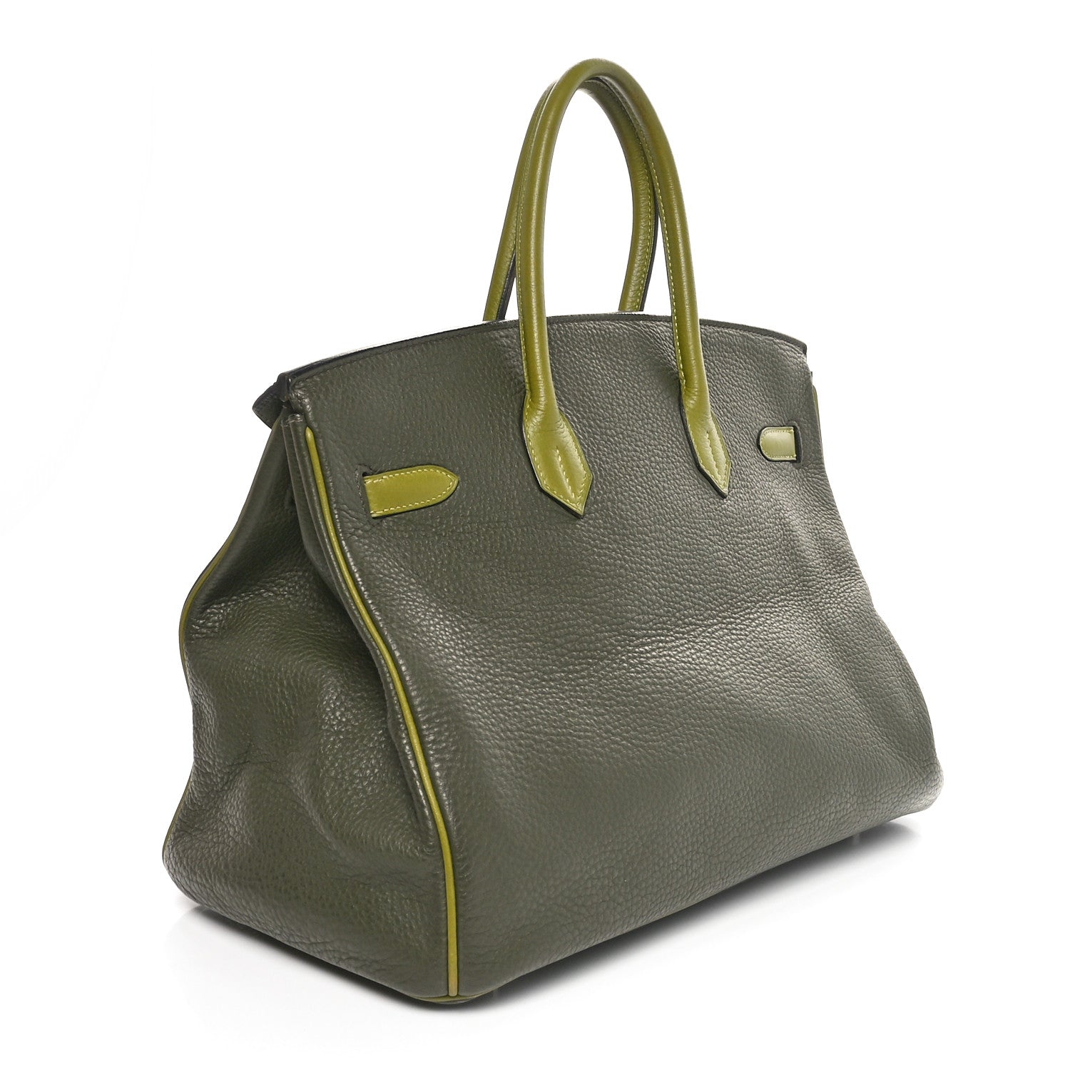 Hermes Taurillon Clemence Horseshoe Birkin 35 Vert Veronese Vert Anis 3 of 12