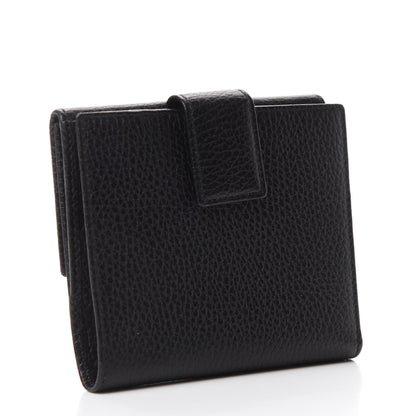 Gucci Dollar Calfskin Double G French Flap Wallet Black 3 of 7