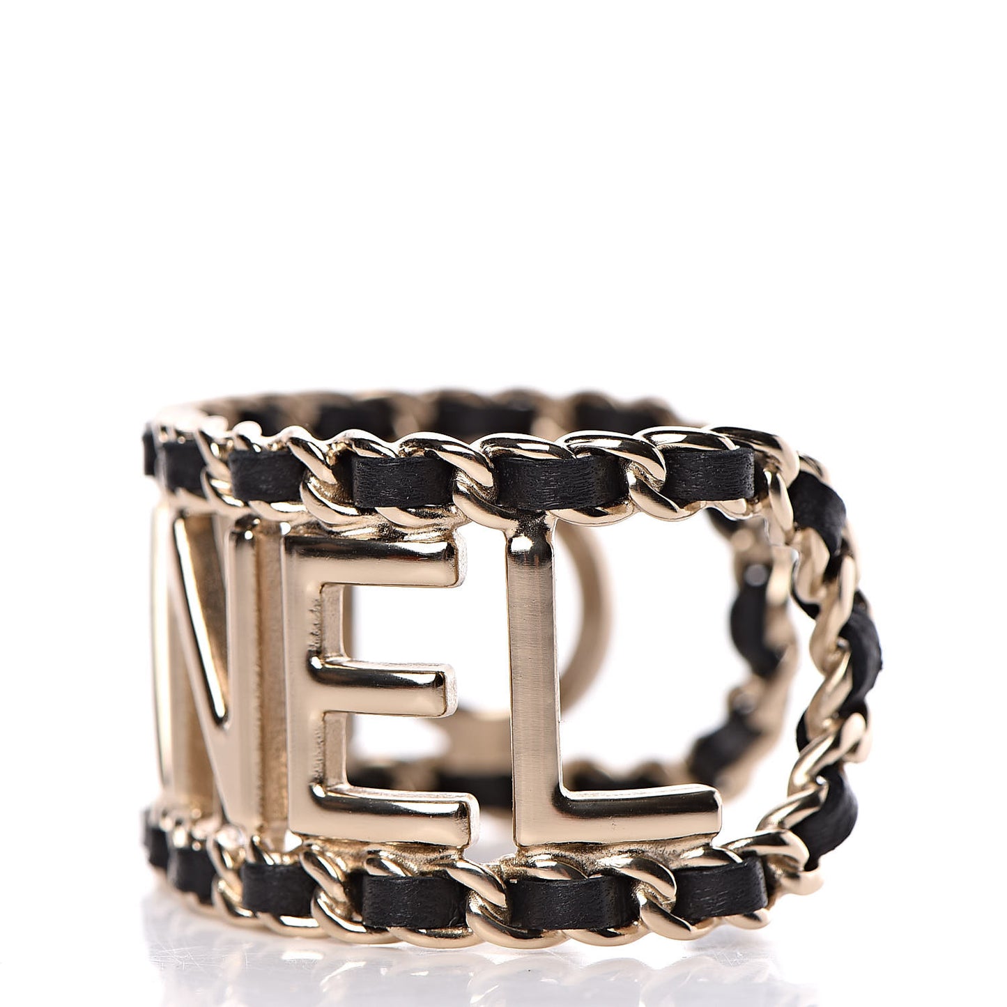 Lambskin Vintage Allure Cuff Bracelet M Black Gold