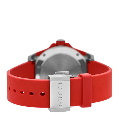 Gucci Stainless Steel Rubber 40mm Dive Quartz Watch Red 3 of 4