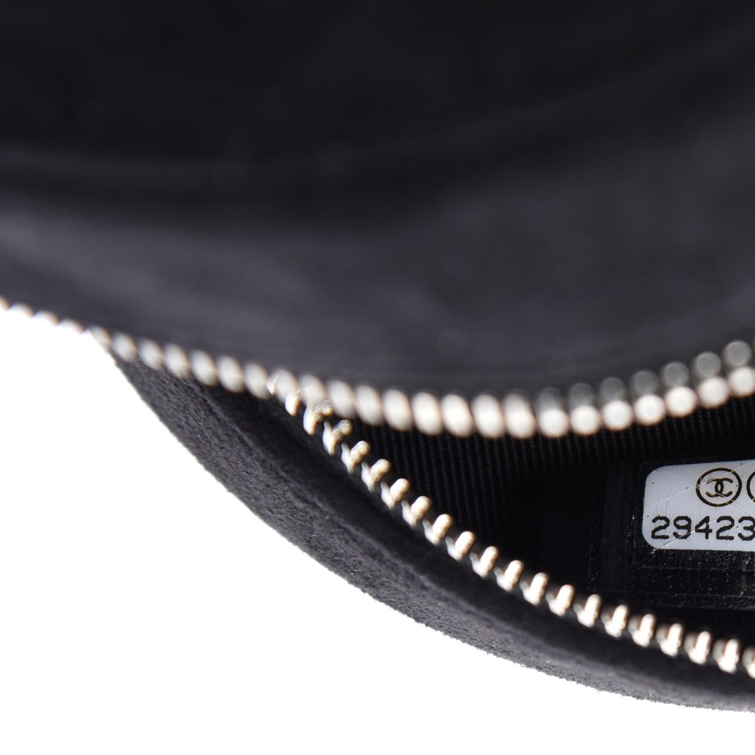 Chanel Suede Quilted Crystal Round Clutch With Logo Chain Black 9 of 11