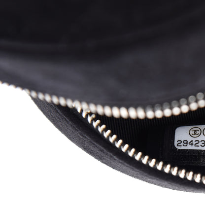 Chanel Suede Quilted Crystal Round Clutch With Logo Chain Black 9 of 11