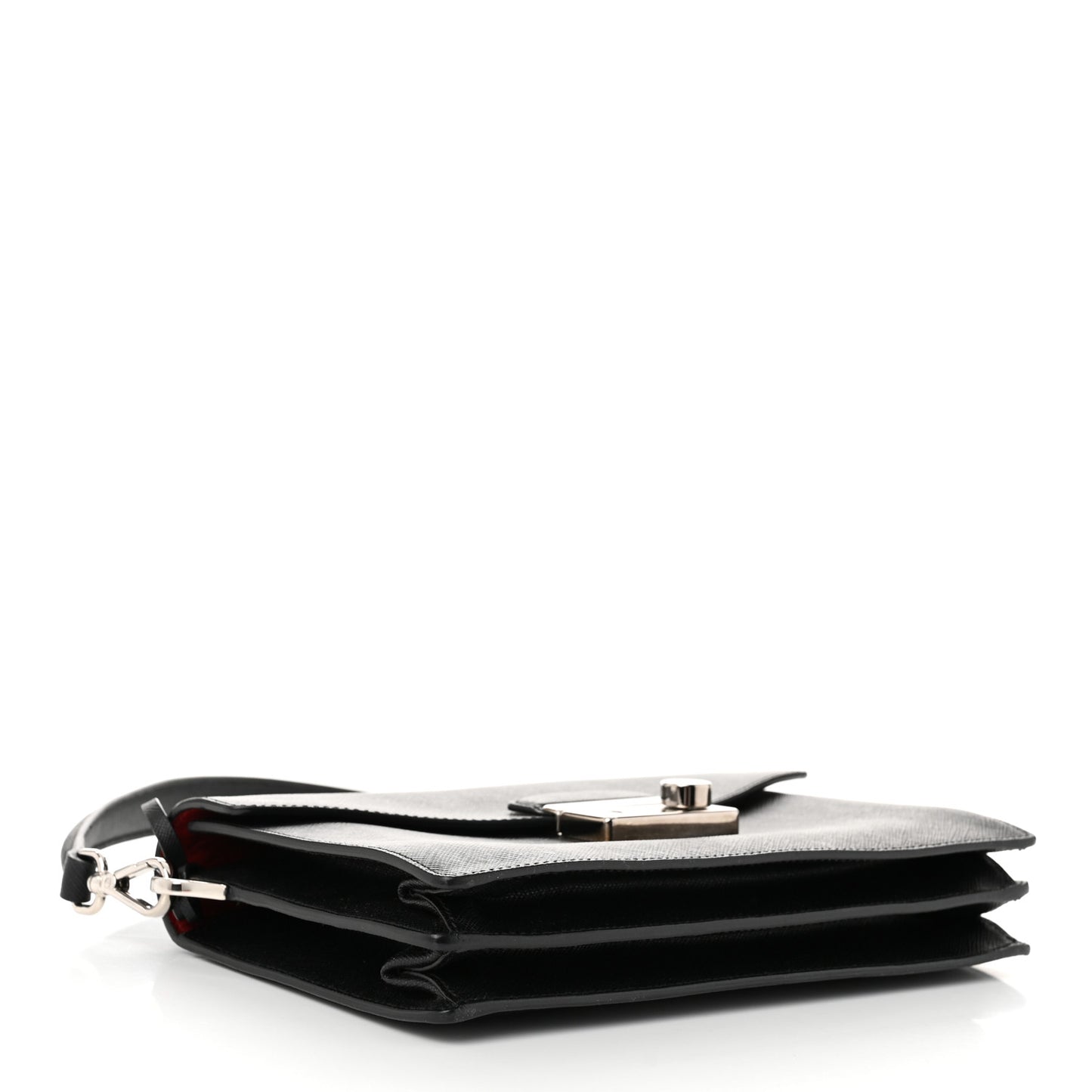 Saffiano Lux Sound Crossbody Bag Black