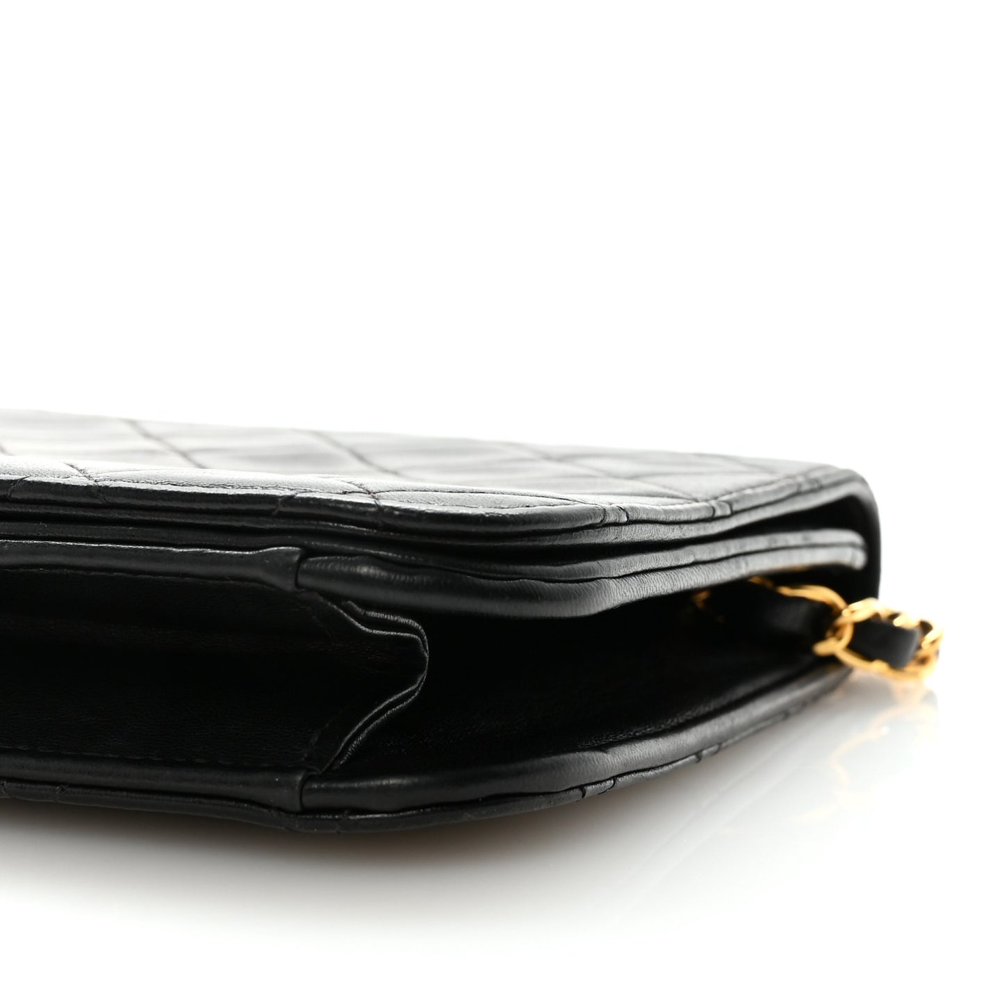 Lambskin Quilted Small Single Flap Bag Black