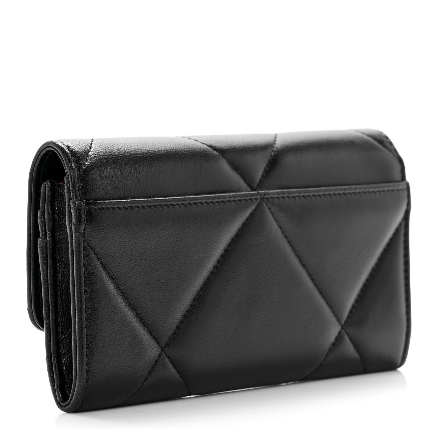 Chanel Lambskin Quilted Chanel 19 Flap Wallet Black 3 of 8