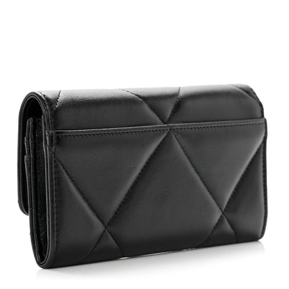 Chanel Lambskin Quilted Chanel 19 Flap Wallet Black 3 of 8