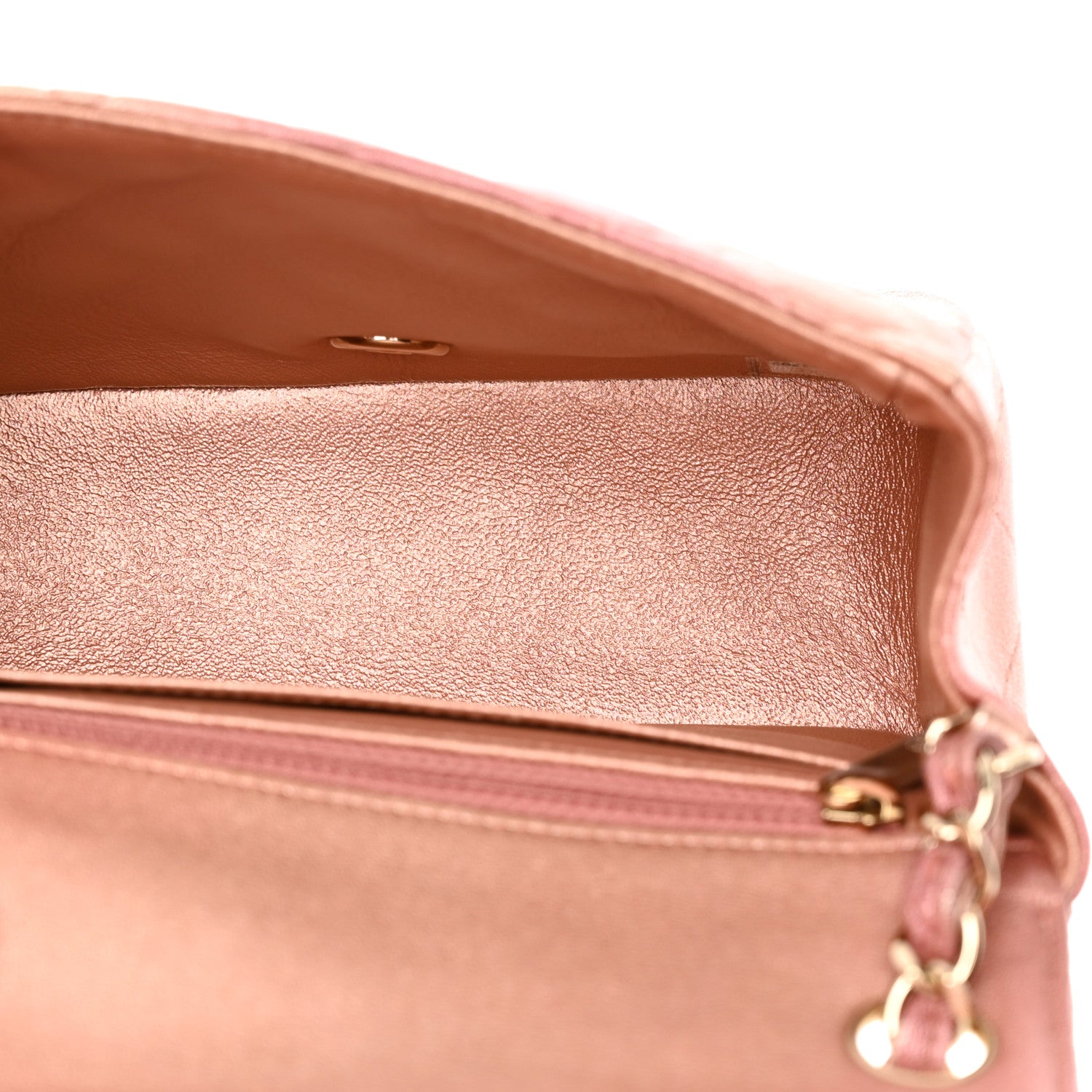 Chanel Metallic Lambskin Quilted Ombre Mini Square Flap Pink 4 of 11