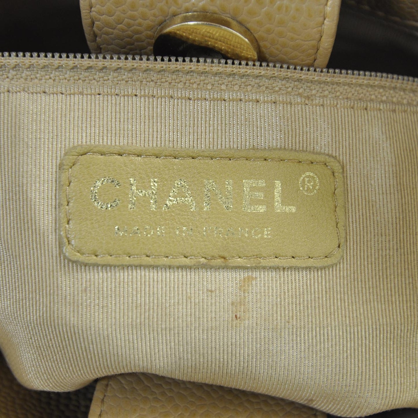 Caviar Petit Shopping Tote PST Beige
