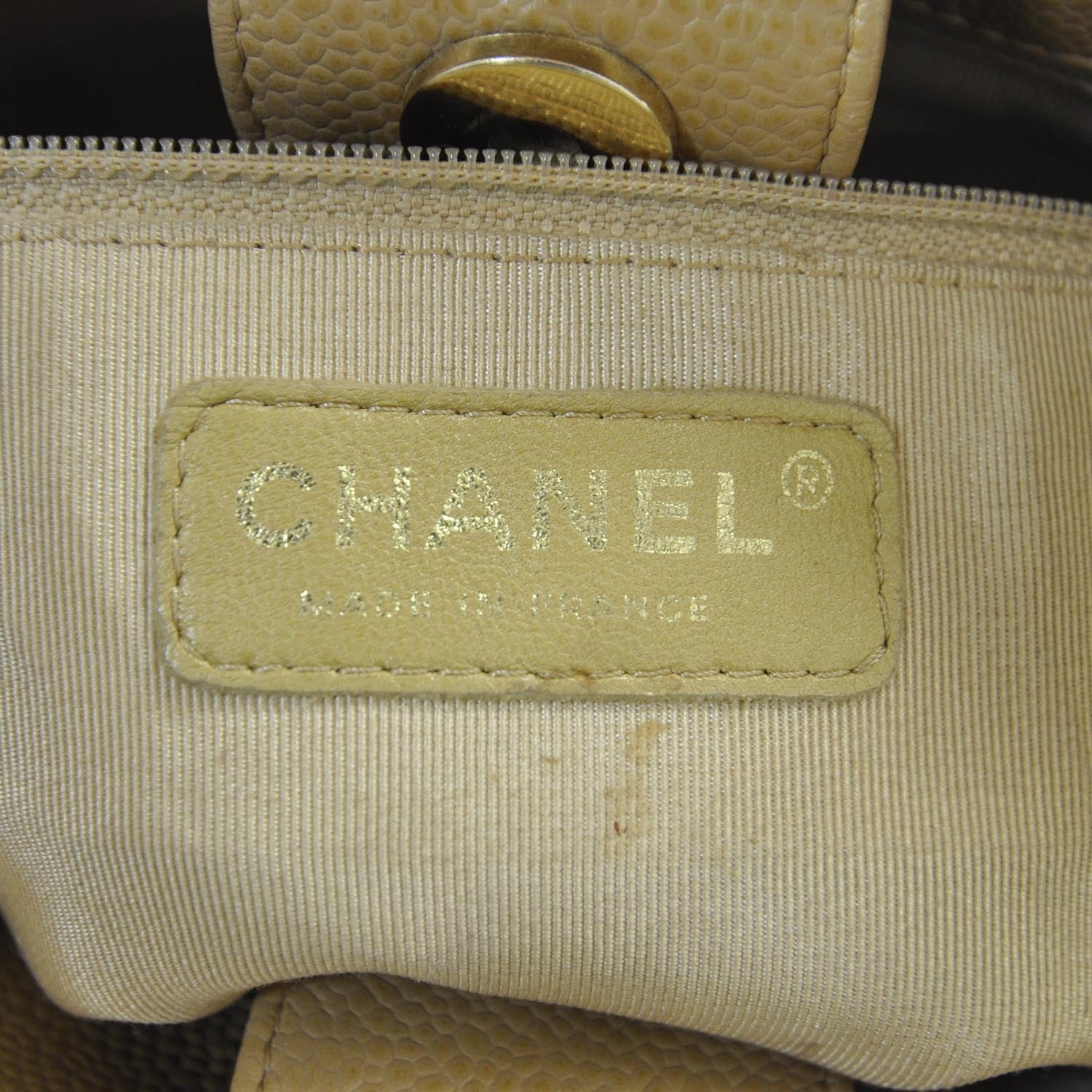 Chanel Caviar Petit Shopping Tote PST Beige 7 of 9