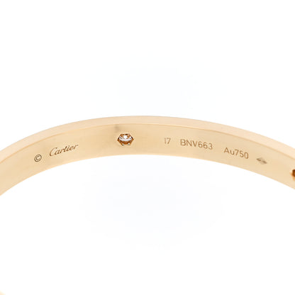 Cartier 18K Yellow Gold 4 Diamond LOVE Bracelet 17 5 of 7