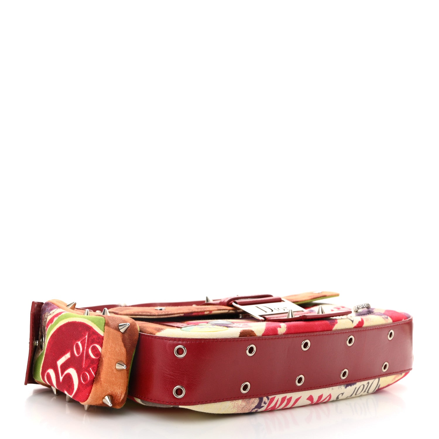 Christian Dior Canvas Calfskin Le Victim Street Chic Columbus Ave Bag Red Multicolor 4 of 10